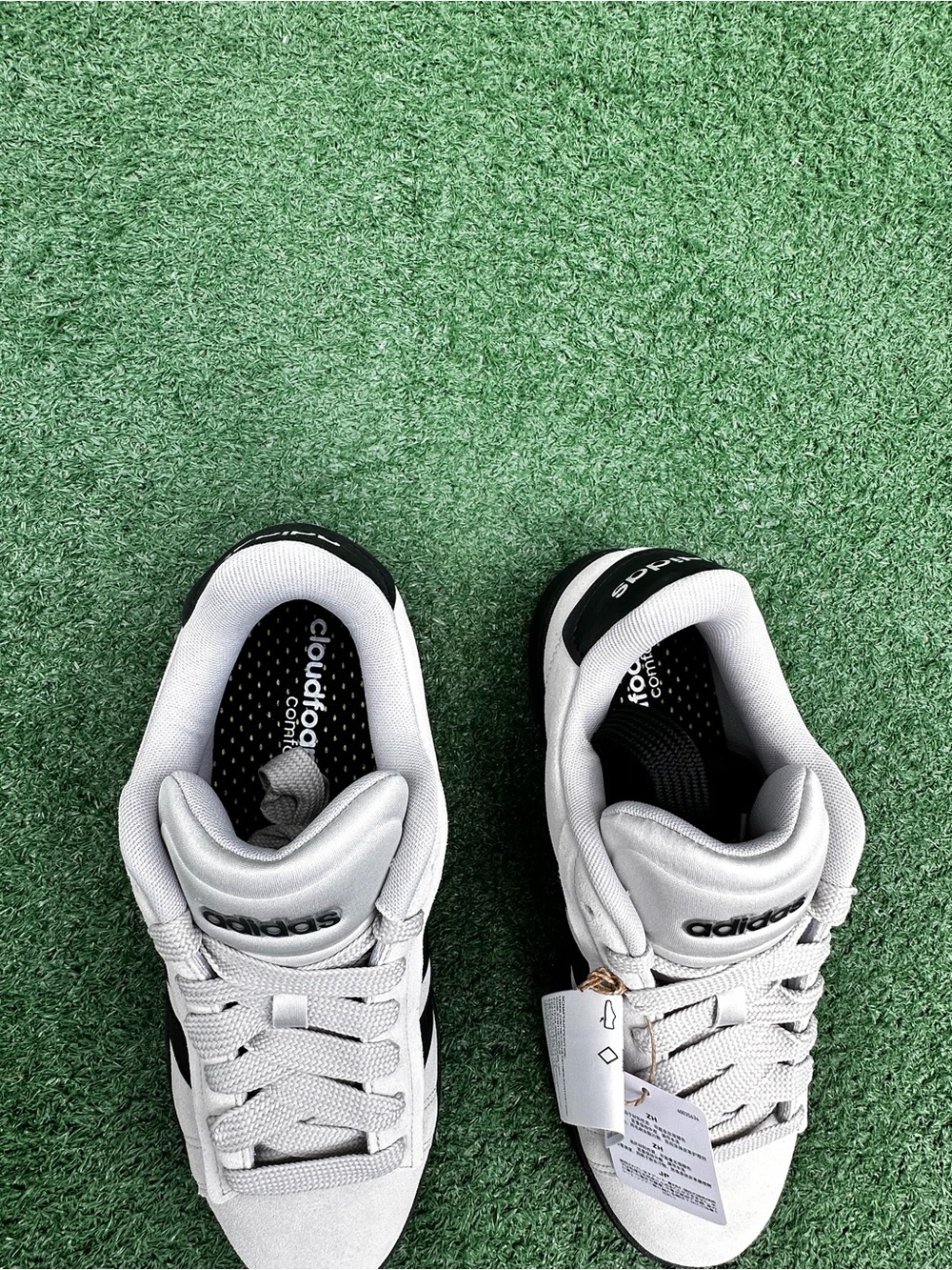 adidas White and Black Low-Top Court Sneakers - Picture 2 of 5